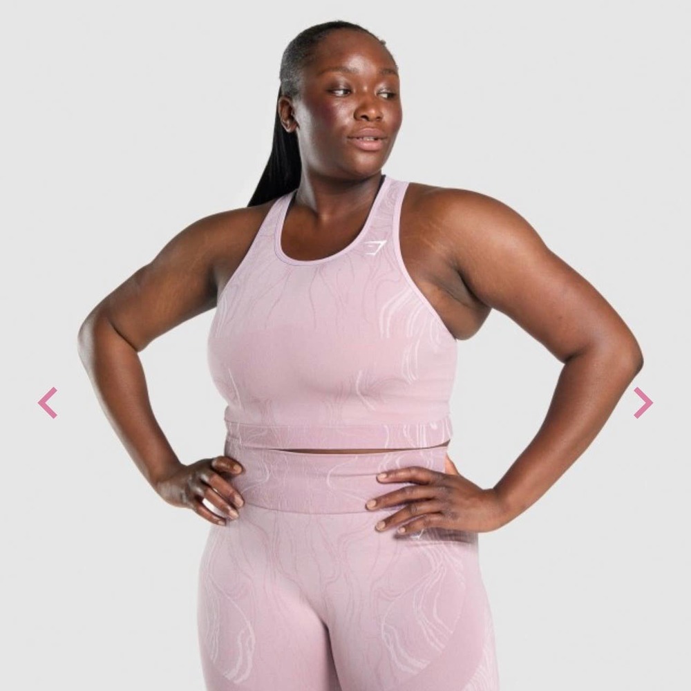 Gymshark Sports Bra Mercury Seamless Crop Tank Tops Light Purple Size XL